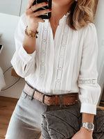 Lace Trim Long Sleeve Shirt