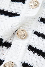 Striped Button-Up Knit Sweater Vest