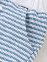 Children's Striped Letter Short Sleeve T-Shirt & Shorts Set