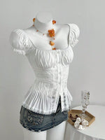 Lace Button Up Short Sleeve Shirt