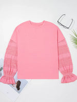 Lace Detail Flounce Sleeve Sweatshirt