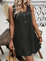 Full Size Round Neck Wide Strap Dress Plus Size