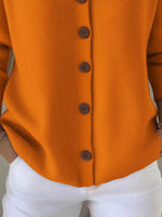 Full Size Button Up Long Sleeve Cardigan Plus Size