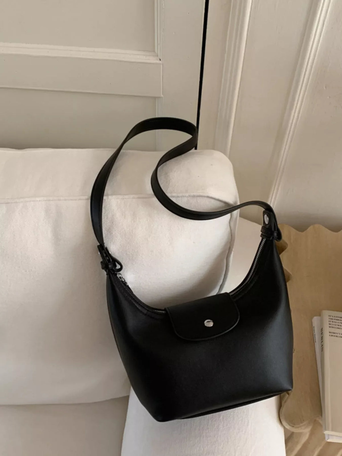 PU Leather Crescent Shoulder Bag