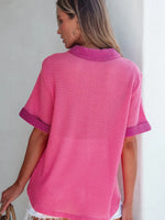 Gauze Waffle Button Down Short Sleeve Shirt