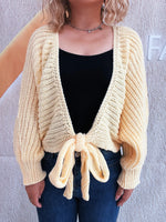 Tie Front Long Sleeve Cardigan