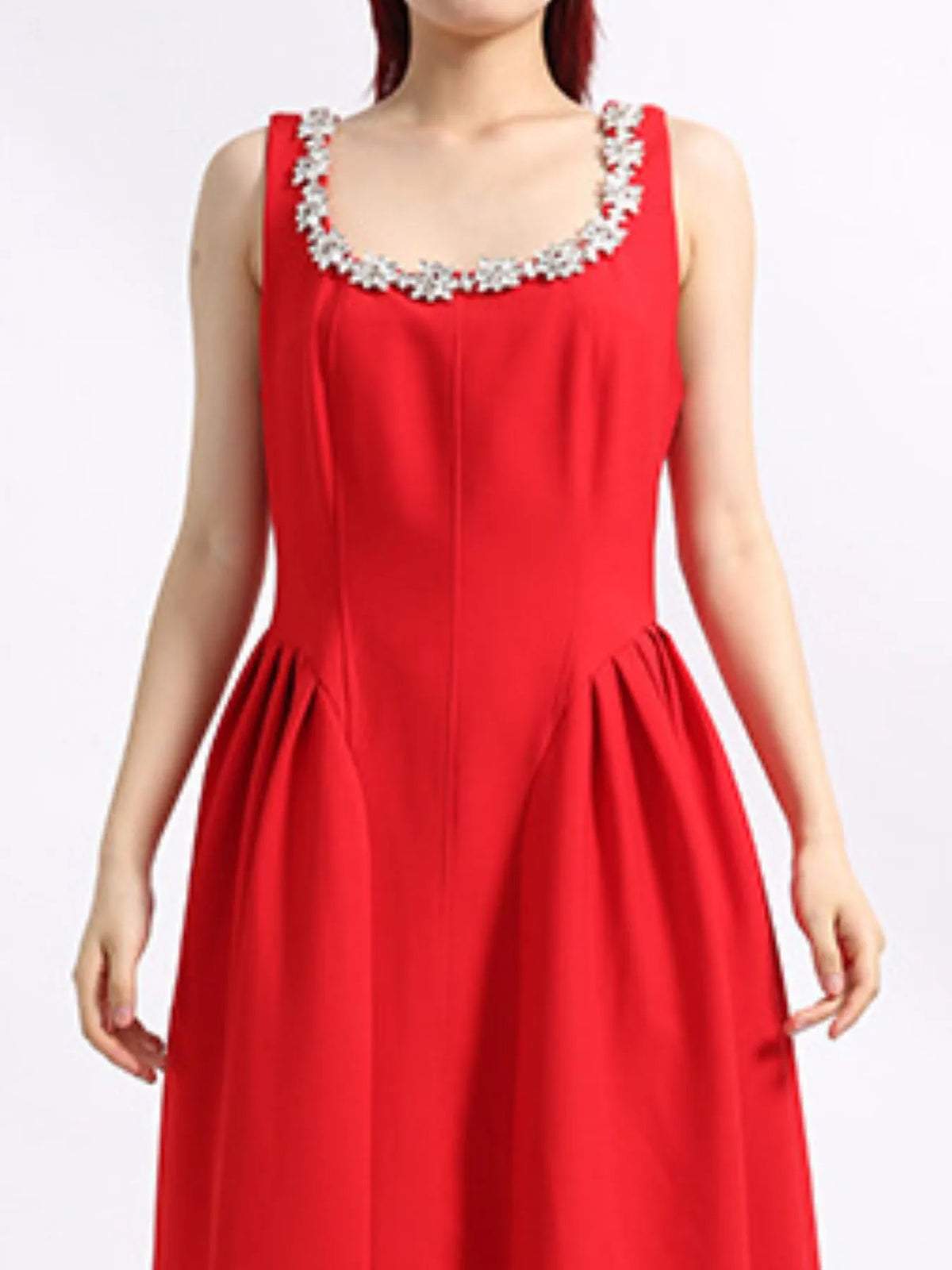 Flower Scoop Neck Sleeveless Dress