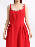 Flower Scoop Neck Sleeveless Dress