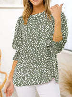 Animal Print Half Sleeve Blouse