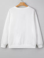 Pearl Plaid Christmas Tree Patched Drop Shoulder Sweatshirt