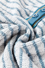 Striped Textured Knit Button Detail Top