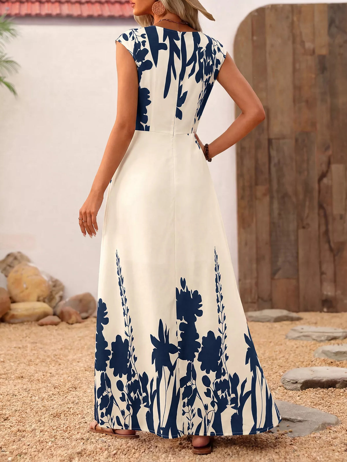 Printed Square Neck Maxi Dress