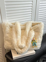 Fluffy Cartoon Charm Shoulder Bag