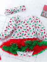 Children's Christmas One Piece Dress with Headband