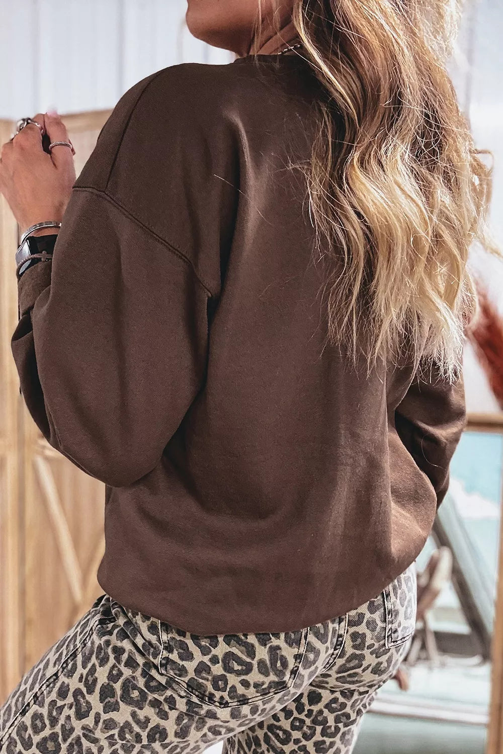 Plaid 'PRAY' Crew Neck Sweatshirt