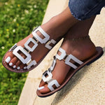 Open Toe Geometric Embellishments Sandals