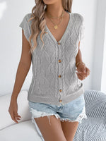 Cable Knit Button-Up Cardigan