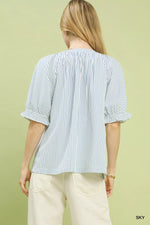 Umgee Stripe V-Neck Blouse