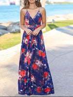Floral Print Spaghetti Strap Maxi Dress