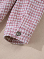 Button DownHoundstooth Color Block Shacket