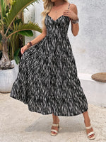 Tie Back Tiered Midi Cami Dress