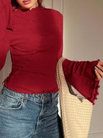Lettuce Edge Flare Sleeve Top