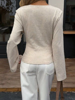 Wrap-Front Long Sleeve T-Shirt