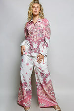 POL Printed Floral Button Down Shirt