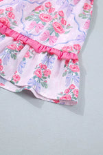 Tiered Ruffles Sleeveless Summer Floral Dress