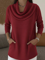 Full Size Cowl Neck Long Sleeve Top Plus Size
