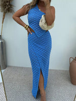 One-Shoulder Top and Skirt Knit Sweater Set