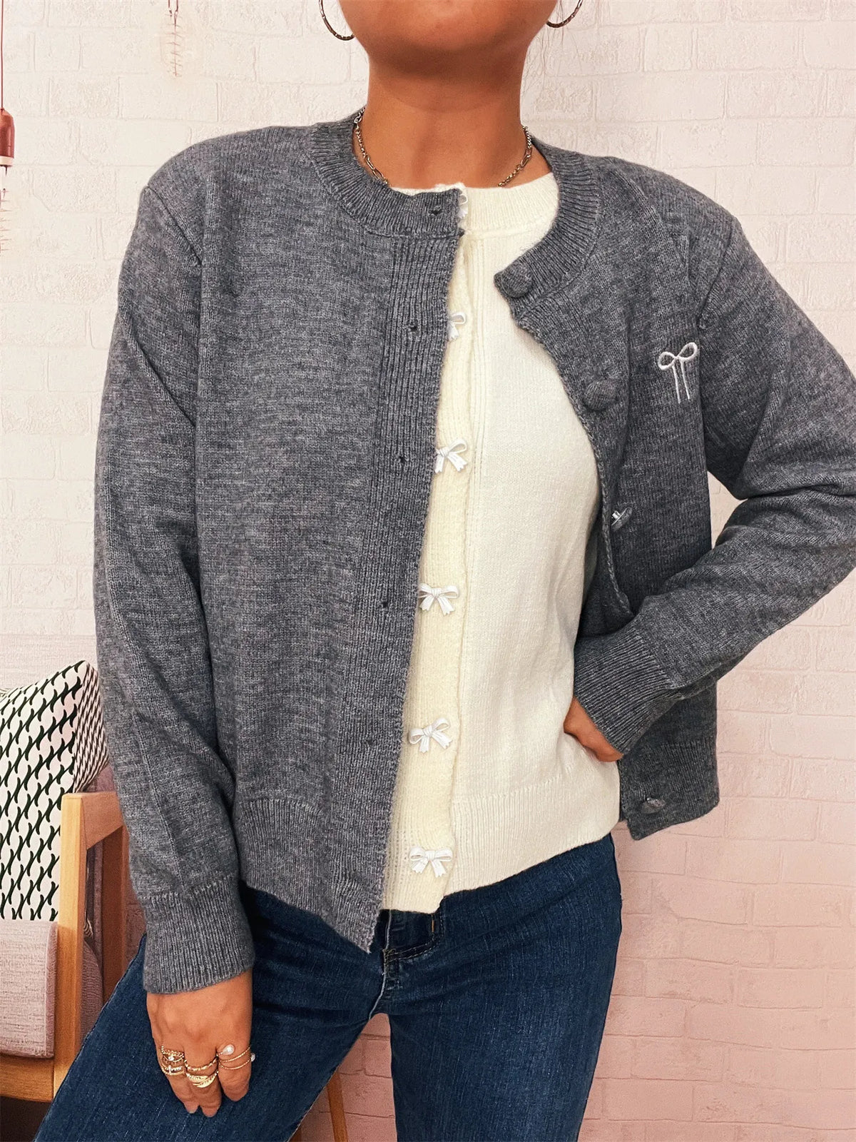 Button-Up Long Sleeve Cardigan