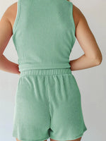 Round Neck Sleeveless Top and Shorts Set