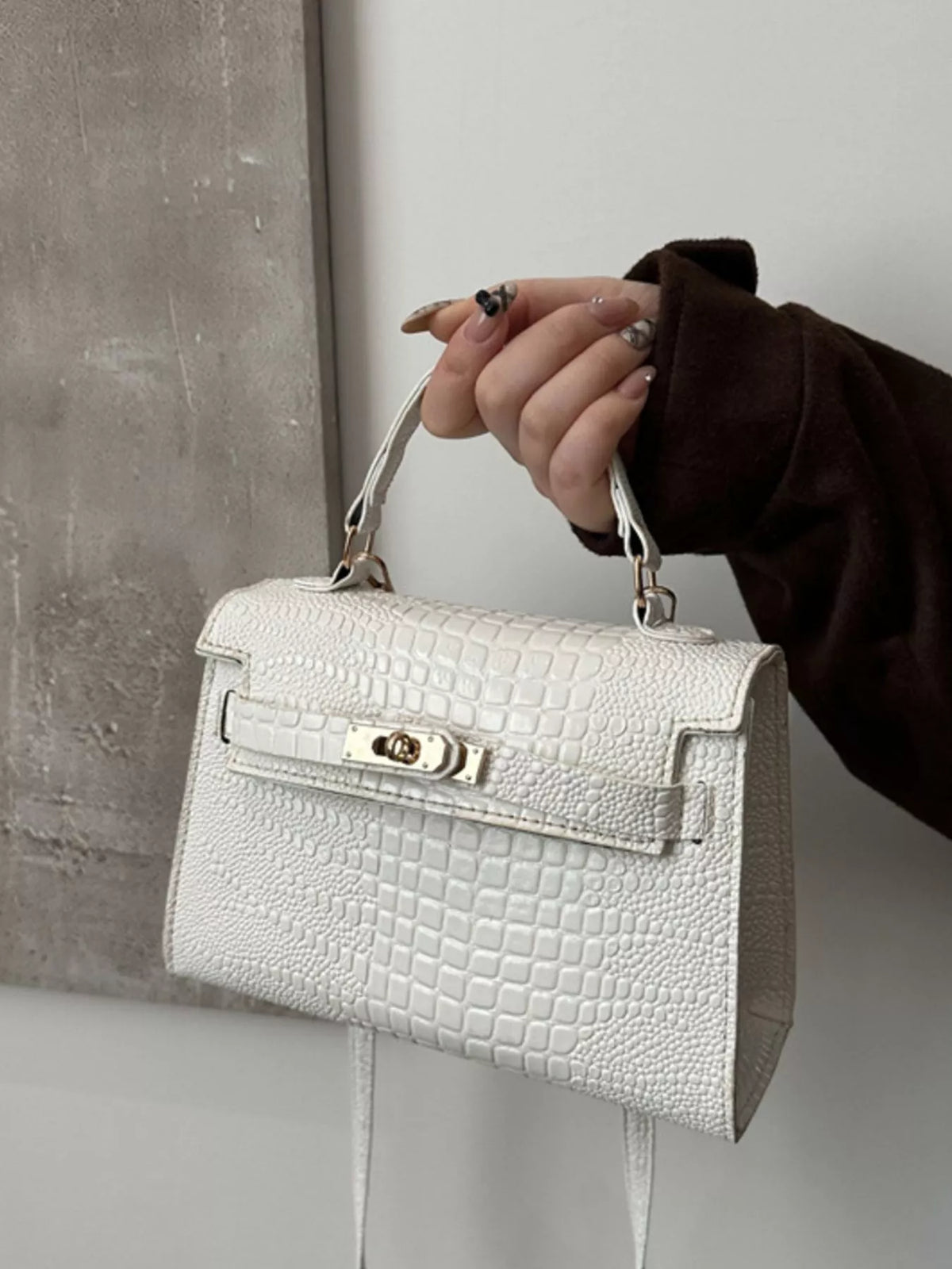 Embossed Flap Crossbody Bag