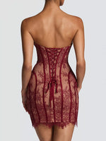 Lace Detail Tube Mini Dress