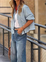 Plaid Zip Up Long Sleeve Jacket