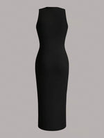 Sleeveless Round Neck Midi Dress