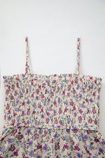 Multicolour Bohemian Ditsy Floral Smocked Fit Flare Sundress