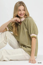 Umgee Botanical Print Blouse