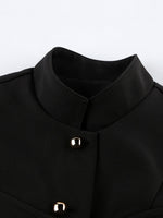 Stand Collar Button-Down Vest Coat