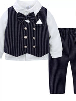 Children's Striped Vest and Pants Suit Set