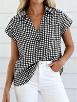 Gingham Print Button-Down Shirt