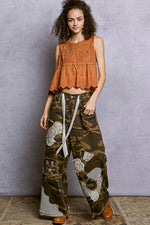 POL Crochet Cropped Tank with Scalloped Hem
