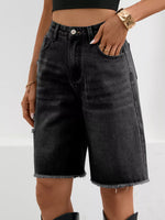 Ripped Frayed Hem Denim Shorts