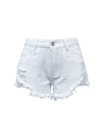 Raw Hem High Waist Denim Shorts