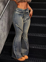 Frayed Hem Flare Jeans