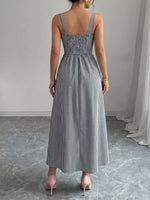 Square Neck Gingham Midi Dress