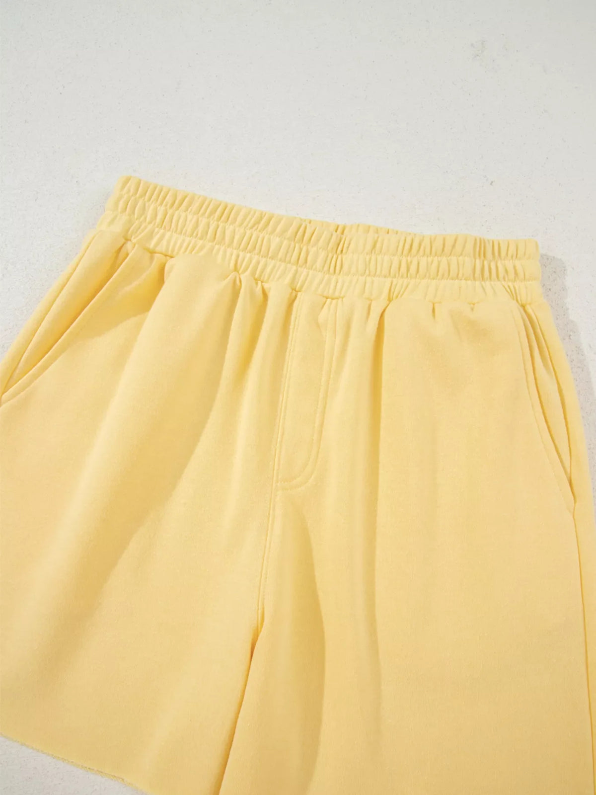 Button Collar Drop Shoulder Top and Shorts 2pcs Set