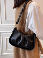 Ruched Braided Strap Crossbody Bag