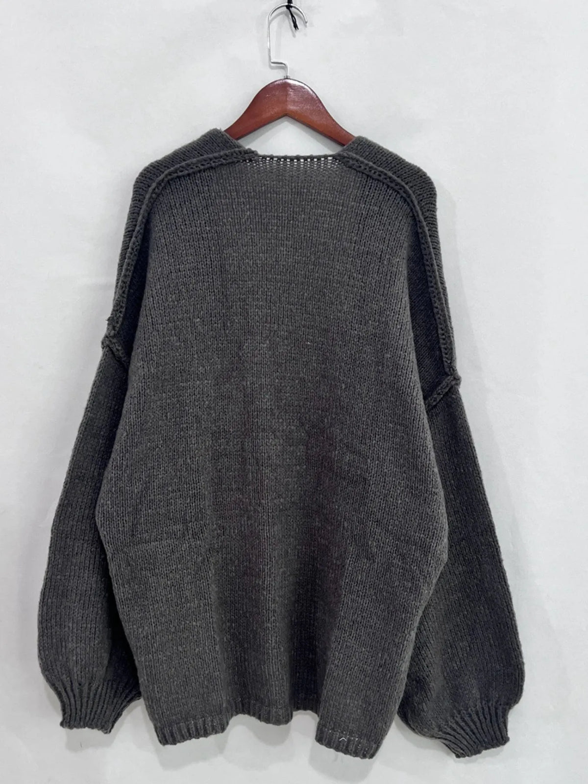 Open Front Dropped Shoulder Cardigan